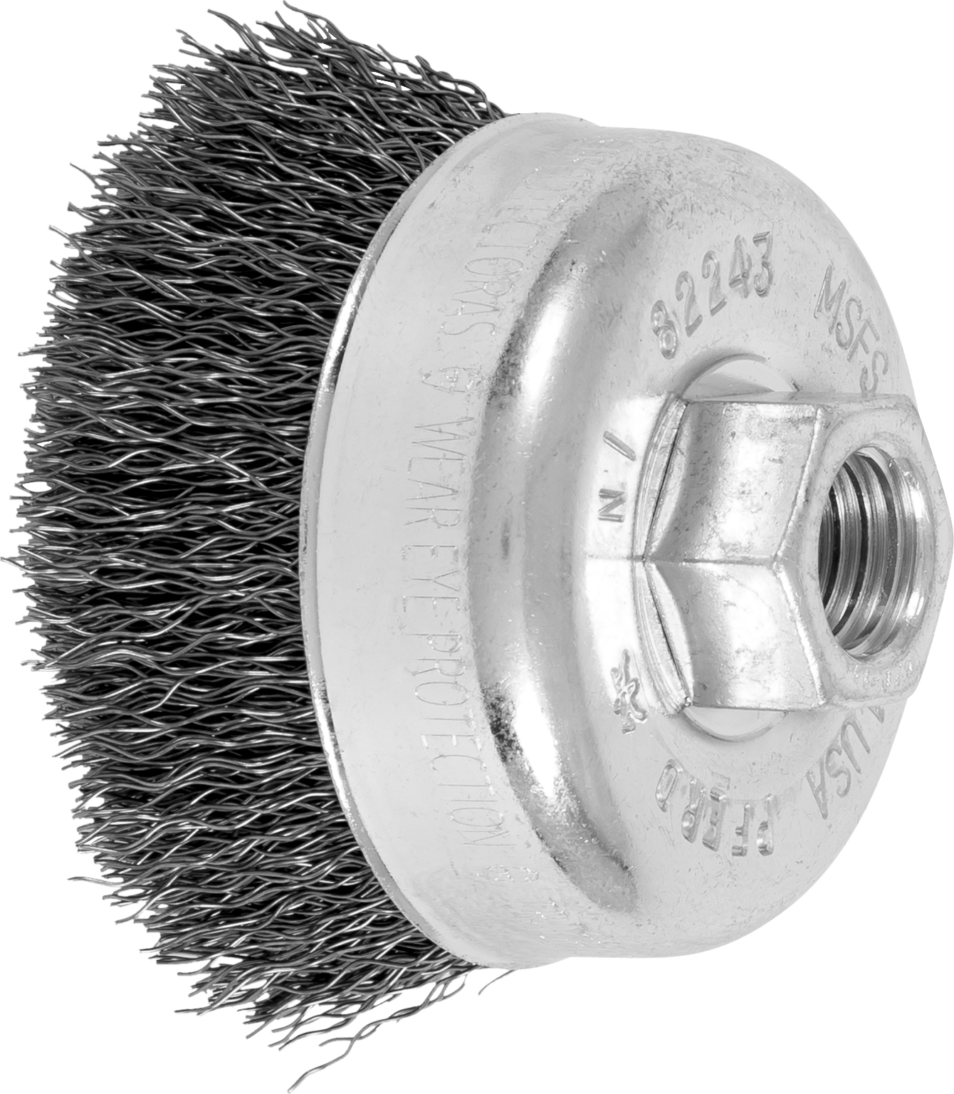 Brush, cup 2-3/4 in X 5/8-11 .014